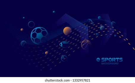 Vector esports with futuristic technology background design.