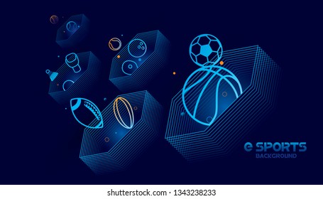Vector esports with futuristic technology background design.