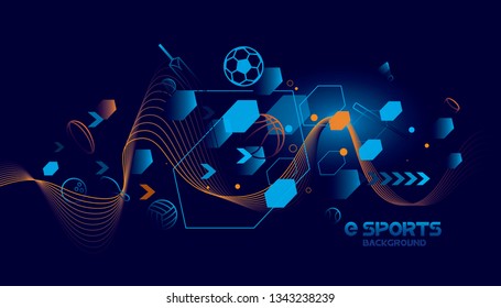 Vector esports with futuristic technology background design.