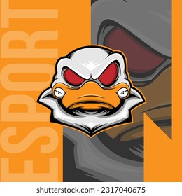 Vector esports mascot logo team angry duck squad