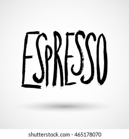Vector espresso illustration. Non-alcoholic beverage sign. Restaurant, bar menu design.
