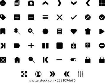 Vector of Essential UI 1 Icon Set Solid. Perfect for user interface, new application.