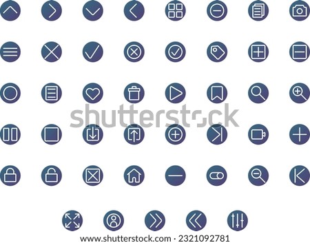 Vector of Essential UI 1 Icon Set Round Gradient. Perfect for user interface, new application.