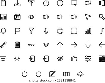 Vector of Essential UI 2 Icon Set. Perfect for user interface, new application.