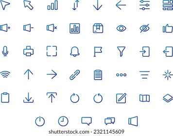 Vector of Essential UI 2 Icon Set Gradient. Perfect for user interface, new application.