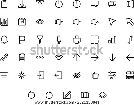 Vector of Essential UI 2 Icon Set. Perfect for user interface, new application.