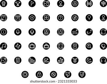 Vector of Essential UI 3 Icon Set Round. Perfect for user interface, new application.