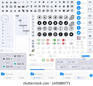 Vector essential website and web applications user interface icons and design elements