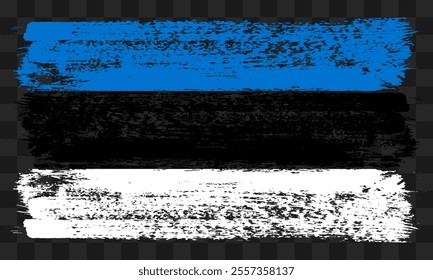 Vector Estonia flag in grunge style on transparent background