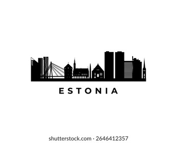Vector Estonia skyline. Travel Estonia famous landmarks. Business and tourism concept for presentation, banner, web site.