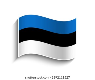 Vector Estonia waving Flag Icon