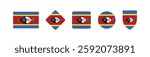 Vector Eswatini National Flag icon collection. Flag set of Eswatini various styles.