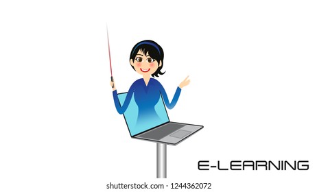 Vector e-teacher, e-learning