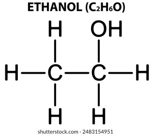 Vector Of Ethanol Chemical Structure