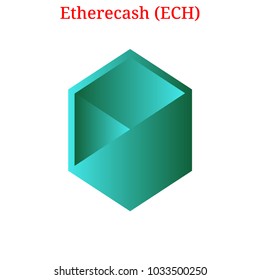 Vector Etherecash (ECH) digital cryptocurrency logo. Etherecash (ECH) icon. Vector illustration isolated on white background.