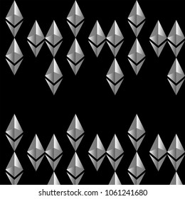 Vector of Ethereum classic icon block chain on black background
