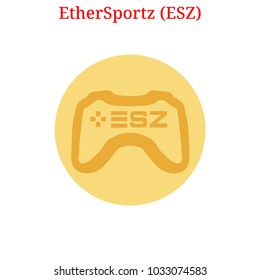 Vector EtherSportz (ESZ) digital cryptocurrency logo. EtherSportz (ESZ) icon. Vector illustration isolated on white background.