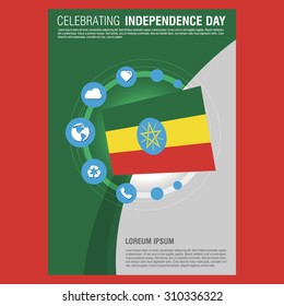 Vector Ethiopia Independence Day Flyer template. Creative Brochure Title Page. National Day Leaflet design element. vector illustration