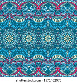 Vector Ethnic Abstract Seamless Festive pattern background ornamental. Vector illustration. Textile fabric ikat design folk art