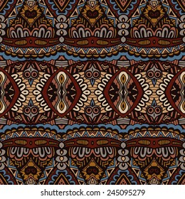 Vector Ethnic Abstract Seamless Festive pattern background 