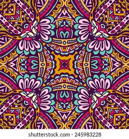 Vector Ethnic Abstract Seamless Festive pattern background ornament 