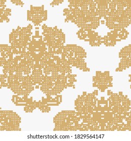 Resumen étnico vectorial Resumen Patrón vintage sin costura ornamental. Ilustración vectorial. Tejidos de tejido de diseño de ikat de color natural de arte folclórico estilizado