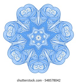 Vector ethnic blue decorative element on a dark background
