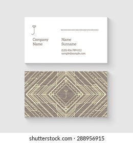 Vector ethnic business card template. High quality design element.