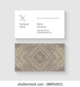 Vector ethnic business card template. High quality design element.