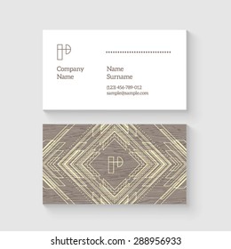 Vector ethnic business card template. High quality design element.
