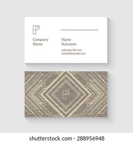 Vector ethnic business card template. High quality design element.