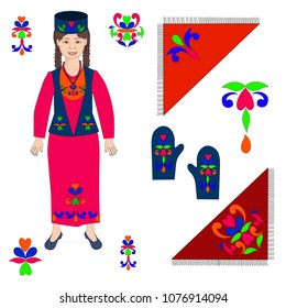 Vector ethnic dress, folk pattern