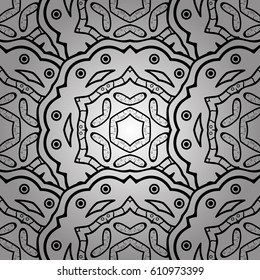 Vector ethnic elements seamless pattern. White doodles. Vector illustration. Doodles sketch pattern.