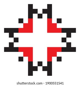 vector ethnic folk Ukrainian minimalistic pattern isolated on white background. a traditional element of the Ukrainian embroidered shirt - vyshyvanka. can be used as design and decoration elements.