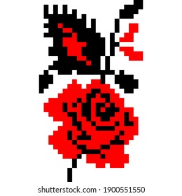 vector ethnic folk Ukrainian minimalistic pattern on a white background. a traditional element of the Ukrainian embroidered shirt - vyshyvanka. pattern is isolated. can be used in different ways.