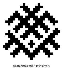 vector ethnic folk Ukrainian minimalistic pattern isolated on white background. a traditional element of the Ukrainian embroidered shirt - vyshyvanka. can be used as design and decoration elements.