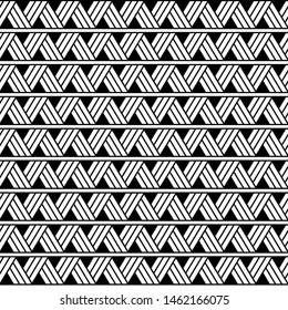 Vector ethnic geometric seamless pattern in maori tattoo style. Horizontal pattern. Simple Scandinavian style. Design for home decor, wrapping paper, fabric, carpet, textile, cover