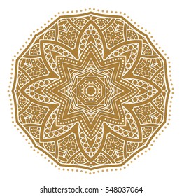 Vector ethnic golden decorative element on a dark background