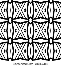 Vector ethnic hand drawn abstract vintage geometric wallpaper pattern seamless background. Tribe motive for wrapping. Aztec, american, arabic rhombus tiling.