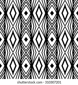 Vector ethnic hand drawn abstract vintage geometric wallpaper pattern seamless background. Tribe motive for wrapping. Aztec, american, arabic rhombus tiling.