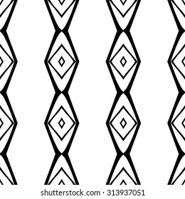 Vector ethnic hand drawn abstract vintage geometric wallpaper pattern seamless background. Tribe motive for wrapping. Aztec, american, arabic rhombus tiling.