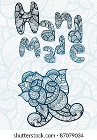 vector ethnic highly detailed element with "hand drawn" letters