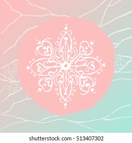 Vector ethnic illustration in boho style. Vector background for yoga, meditation poster.