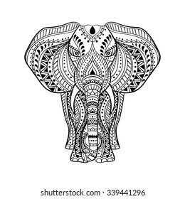 Greeting Beautiful Card Elephant Frame Animal Stock Vector (Royalty ...