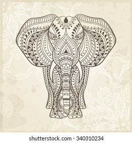 Vector Ethnic  Indian Elephant Illustration