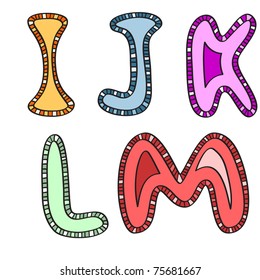 vector ethnic letters of latin alphabet