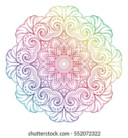Vector ethnic mandala on a white background