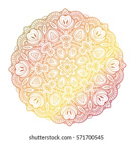 Vector ethnic mandala on a white background