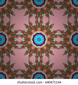 Vector ethnic Mandala ornament. Henna tattoo style on a blue background. Indian floral paisley medallion banners. Can be used for textile, greeting card, coloring book, phone case print.