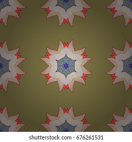 Vector ethnic Mandala ornament. Indian floral paisley medallion banners. Can be used for textile, greeting card, coloring book, phone case print. Henna tattoo style on a colorful background.